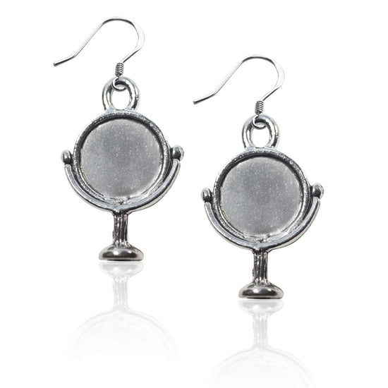 Whimsical Gifts | Mirror Charm Earrings in Silver Finish | Professions Themed | Salon & Spa Professions | Jewelry
