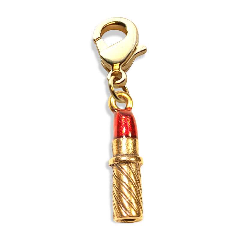 Whimsical Gifts | Lipstick Charm Dangle in Gold Finish | Hobbies & Special Interests | Fashionista Charm Dangle