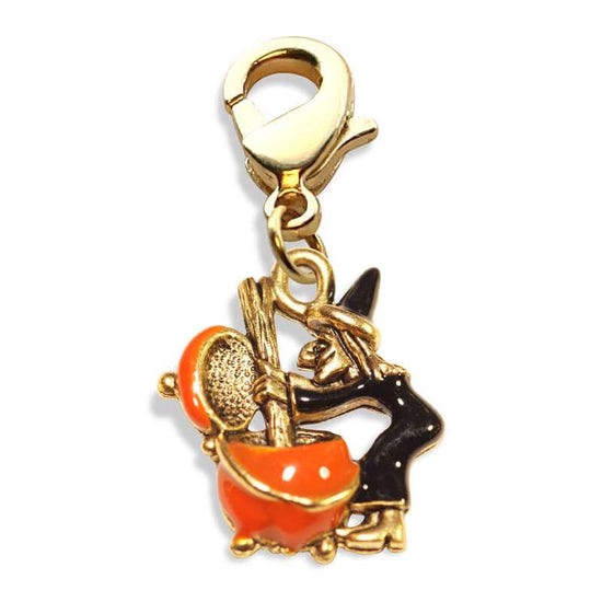 Whimsical Gifts | Witch Charm Dangle in Gold Finish | Holiday & Seasonal Themed | Halloween Charm Dangle