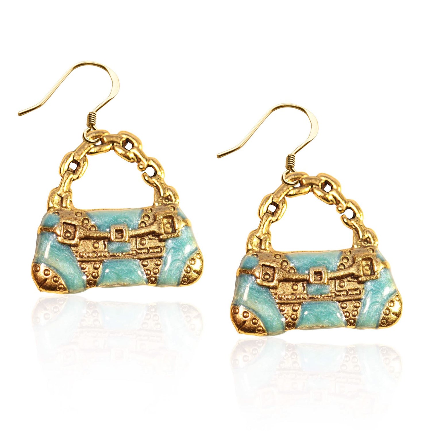 Whimsical Gifts | Retro Purse Charm Earrings in Gold Finish | Hobbies & Special Interests | Fashionista | Jewelry