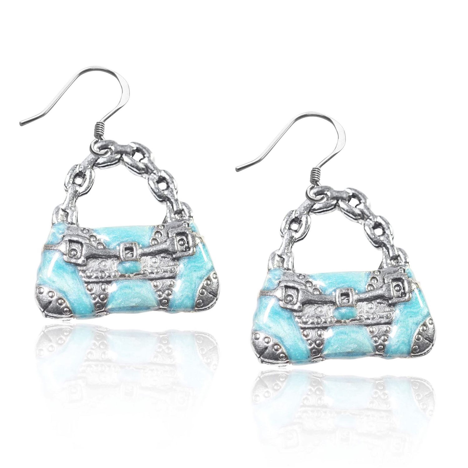 Whimsical Gifts | Retro Purse Charm Earrings in Silver Finish | Hobbies & Special Interests | Fashionista | Jewelry