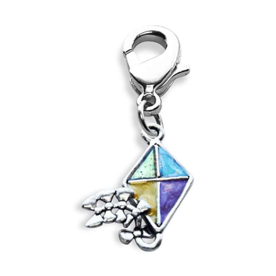 Whimsical Gifts | Kite Charm Dangle in Silver Finish | Holiday & Seasonal Themed | Spring & Summer Fun Charm Dangle