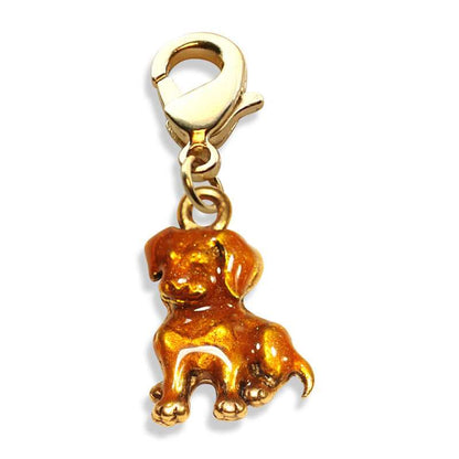 Whimsical Gifts | Puppy Charm Dangle in Gold Finish | Animal Lover |  Charm Dangle