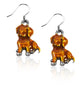 Whimsical Gifts | Puppy Charm Earrings in Silver Finish | Animal Lover | Dog Lover | Jewelry