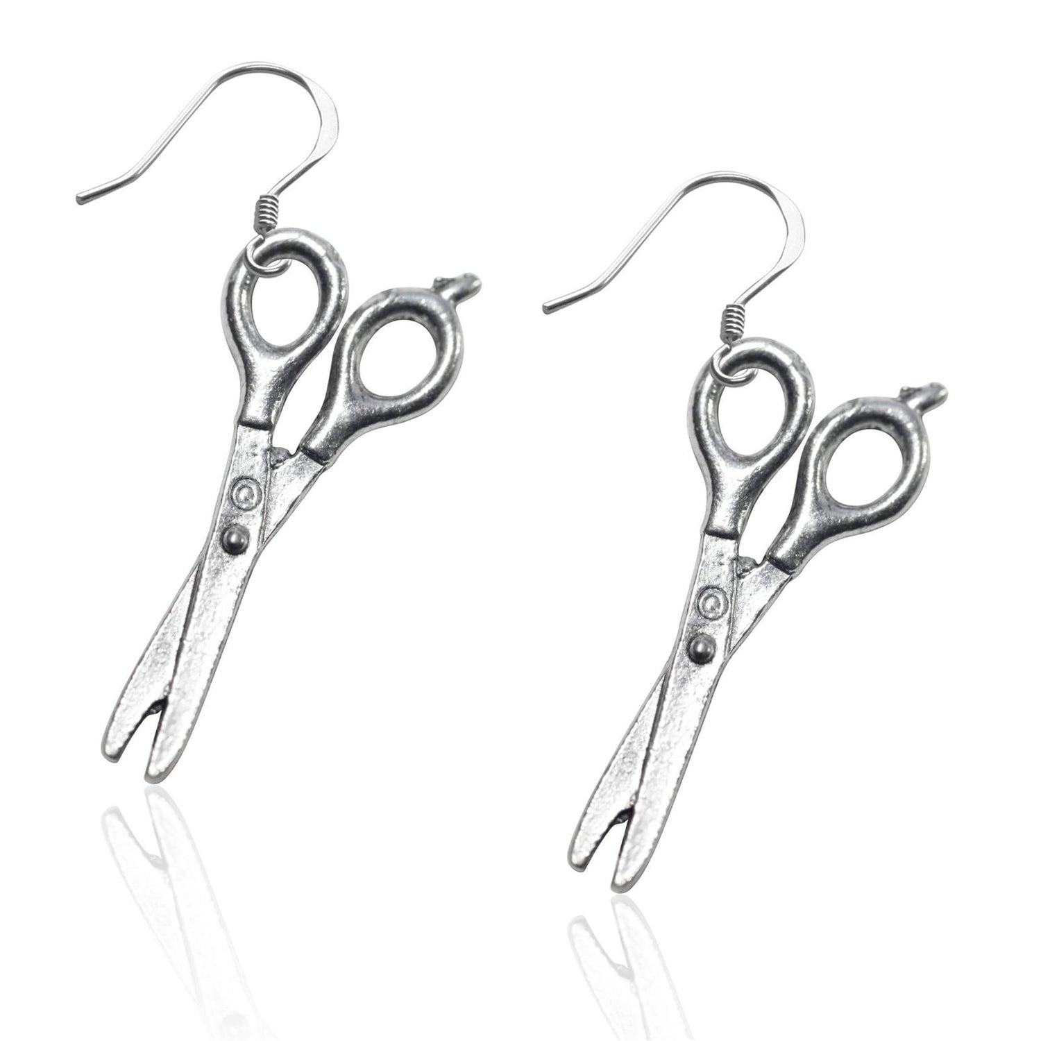 Whimsical Gifts | Scissors Earrings in Silver Finish | Professions Themed | Salon & Spa Professions | Jewelry