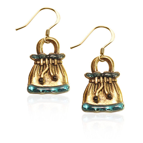 Whimsical Gifts | Drawstring Purse Charm Earrings in Gold Finish | Hobbies & Special Interests | Fashionista | Jewelry