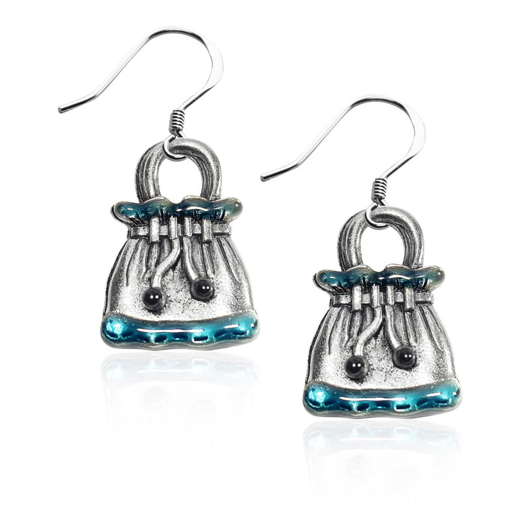 Whimsical Gifts | Drawstring Purse Charm Earrings in Silver Finish | Hobbies & Special Interests | Fashionista | Jewelry