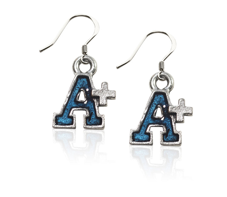Whimsical Gifts | A+ Charm Earrings in Silver Finish | Professions Themed | Teacher | Jewelry
