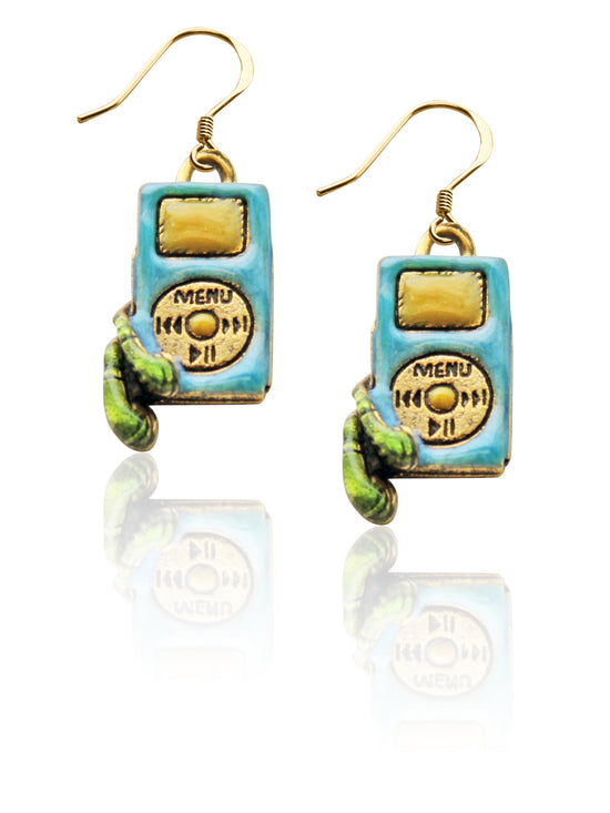 Whimsical Gifts | I-Pod Charm Earrings in Gold Finish | Hobbies & Special Interests | Music | Jewelry
