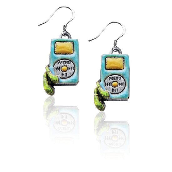 Whimsical Gifts | I-Pod Charm Earrings in Silver Finish | Hobbies & Special Interests | Music | Jewelry
