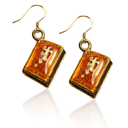 Whimsical Gifts | Holy Bible Charm Earrings in Gold Finish | Religious & Spiritual |  | Jewelry