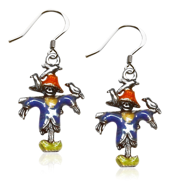 Whimsical Gifts | Halloween Scarecrow Charm Earrings in Silver Finish | Holiday & Seasonal Themed | Halloween | Jewelry