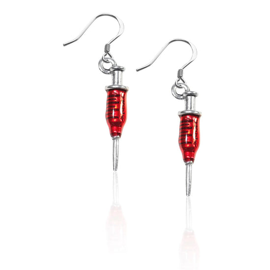 Whimsical Gifts | Syringe Charm Earrings in Silver Finish | Professions Themed | Dental | Medical | First Responder | Jewelry