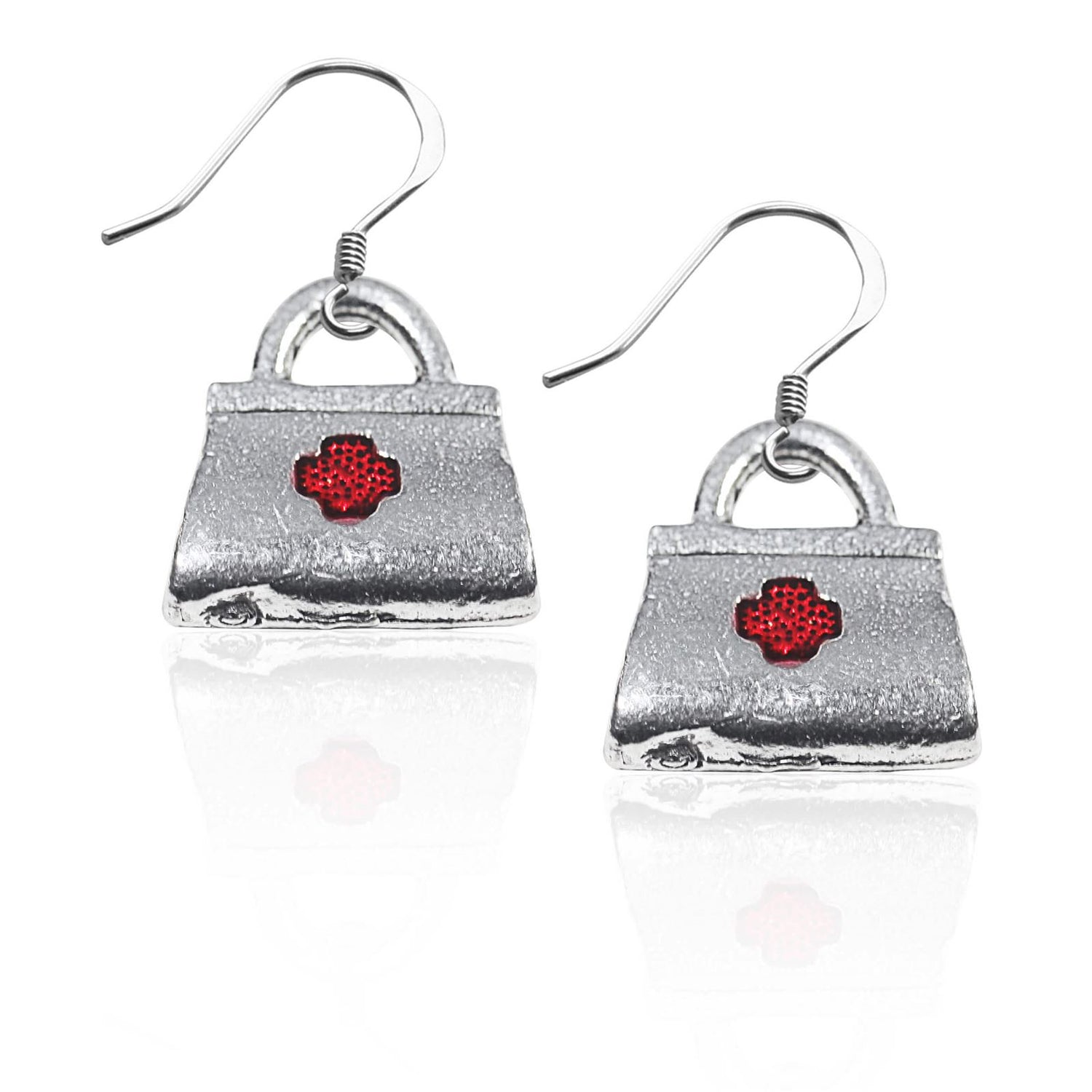 Whimsical Gifts | Medical Bag Charm Earrings in Silver Finish | Professions Themed | Dental | Medical | First Responder | Jewelry