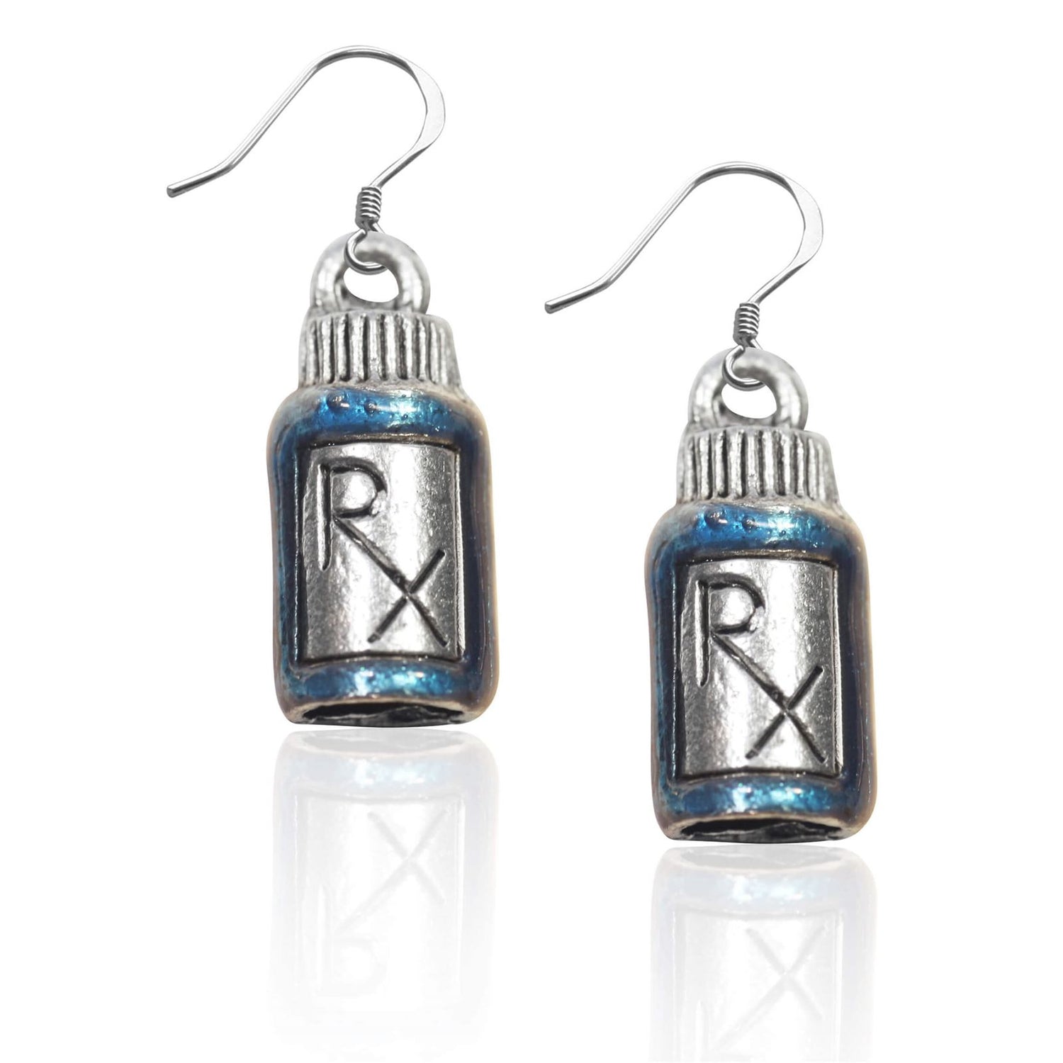 Whimsical Gifts | RX Charm Earrings in Silver Finish | Professions Themed | Dental | Medical | First Responder | Jewelry