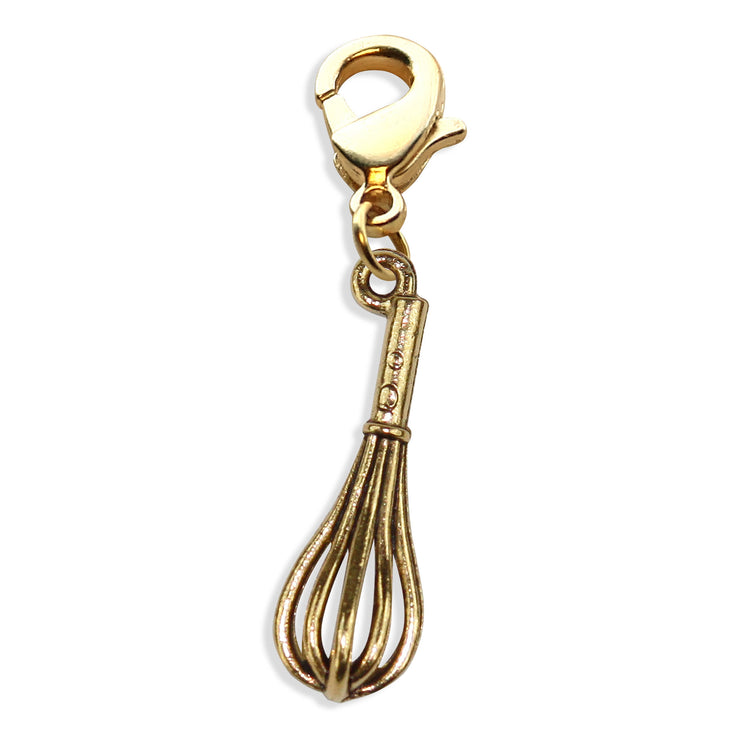Whimsical Gifts | Whisk Charm Dangle in Gold Finish | Hobbies & Special Interests | Chef | Cooking | Baking Charm Dangle