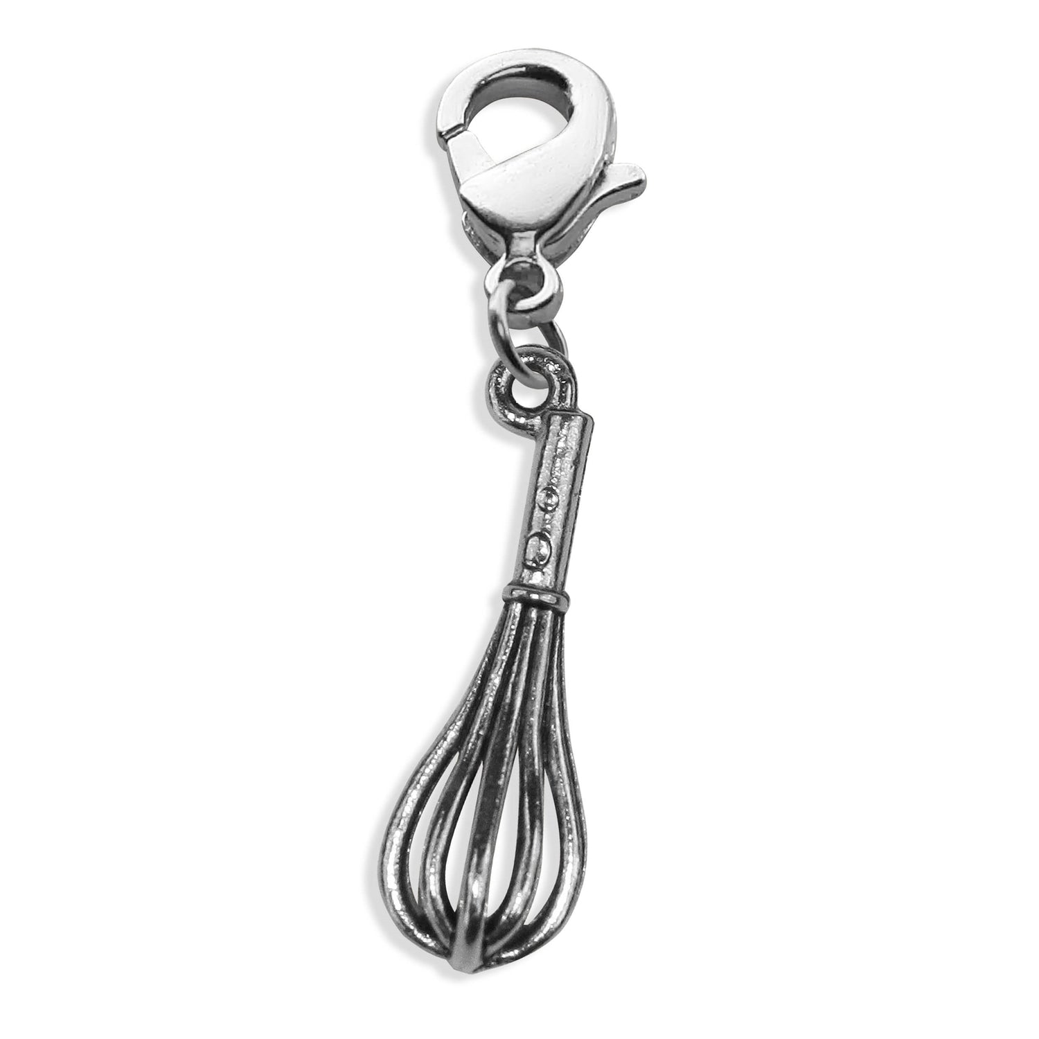 Whimsical Gifts | Whisk Charm Dangle in Silver Finish | Hobbies & Special Interests | Chef | Cooking | Baking Charm Dangle