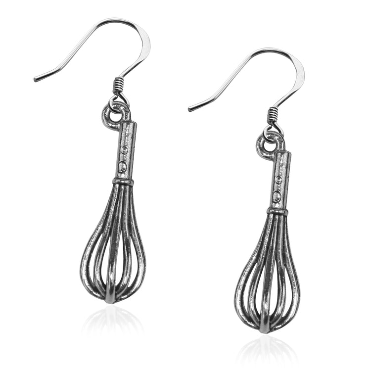 Whimsical Gifts | Whisk Charm Earrings in Silver Finish | Hobbies & Special Interests | Chef | Cooking | Baking | Jewelry