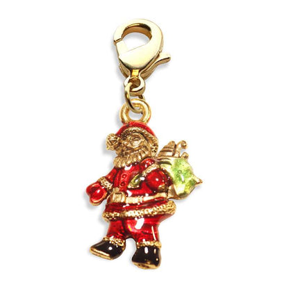 Whimsical Gifts | Santa Claus Charm Dangle in Gold Finish | Holiday & Seasonal Themed | Christmas Charm Dangle