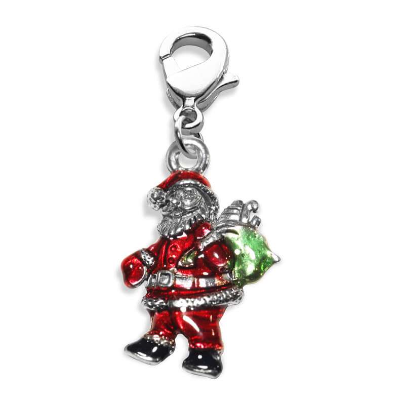 Whimsical Gifts | Santa Claus Charm Dangle in Silver Finish | Holiday & Seasonal Themed | Christmas Charm Dangle
