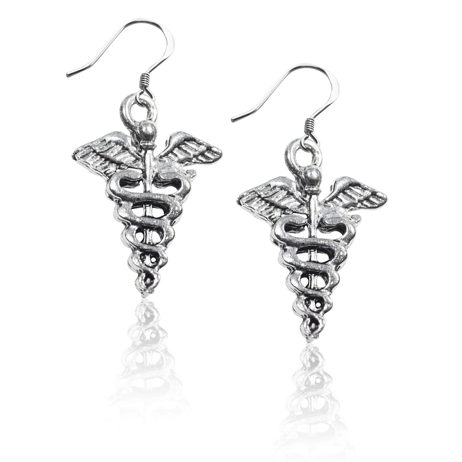 Whimsical Gifts | Medical Symbol Charm Earrings in Silver Finish | Professions Themed | Dental | Medical | First Responder | Jewelry