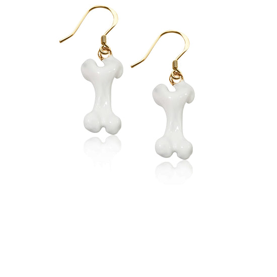 Whimsical Gifts | Dog Bone Charm Earrings in Gold Finish | Animal Lover | Dog Lover | Jewelry