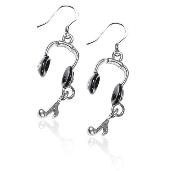 Whimsical Gifts | Headphones Charm Earrings in Silver Finish | Hobbies & Special Interests | Music | Jewelry