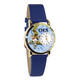 Whimsical Gifts | Order of the Easter Star 3D Watch Small Style | Handmade in USA | Hobbies & Special Interests | Order of the Eastern Star | Novelty Unique Fun Miniatures Gift | Gold Finish Navy Blue Leather Watch Band