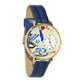 Whimsical Gifts | Tea Lover 3D Watch Large Style | Handmade in USA | Hobbies & Special Interests | Food & Wine | Novelty Unique Fun Miniatures Gift | Gold Finish Royal Blue Leather Watch Band