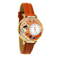 Whimsical Gifts | Artist Palette 3D Watch Large Style | Handmade in USA | Artist |  | Novelty Unique Fun Miniatures Gift | Gold Finish Tan Leather Watch Band