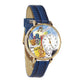 Whimsical Gifts | Drama Theater 3D Watch Large Style | Handmade in USA | Hobbies & Special Interests | Arts & Performance | Novelty Unique Fun Miniatures Gift | Gold Finish Royal Blue Leather Watch Band