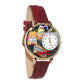 Whimsical Gifts | Movie Lover 3D Watch Large Style | Handmade in USA | Hobbies & Special Interests | Arts & Performance | Novelty Unique Fun Miniatures Gift | Gold Finish Red Leather Watch Band