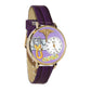 Whimsical Gifts | Nurse Stethoscope Purple 3D Watch Large Style | Handmade in USA | Professions Themed | Nurse | Novelty Unique Fun Miniatures Gift | Gold Finish Purple Leather Watch Band