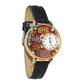 Whimsical Gifts | Faith Hope Love Joy 3D Watch Large Style | Handmade in USA | Religious & Spiritual |  | Novelty Unique Fun Miniatures Gift | Gold Finish Black Leather Watch Band