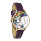 Whimsical Gifts | Unicorn 3D Watch Large Style | Handmade in USA | Fantasy & Mystical |  | Novelty Unique Fun Miniatures Gift | Gold Finish Purple Leather Watch Band