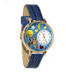 Whimsical Gifts | Scorpio Zodiac 3D Watch Large Style | Handmade in USA | Zodiac & Celestial |  | Novelty Unique Fun Miniatures Gift | Gold Finish Royal Blue Leather Watch Band