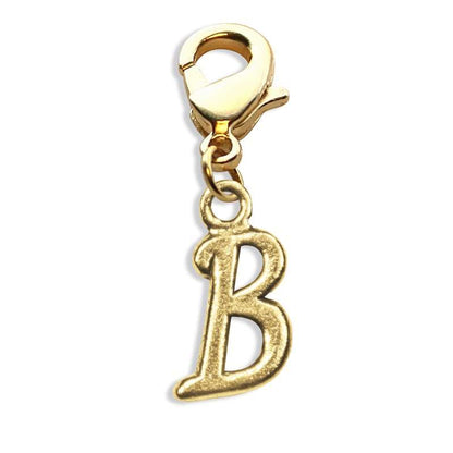 Whimsical Gifts | B Letter Charm | Antique Gold | Lobster Claw | Jewelry Accessory
