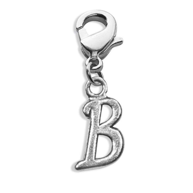 Whimsical Gifts | B Letter Charm | Antique Silver | Lobster Claw | Jewelry Accessory