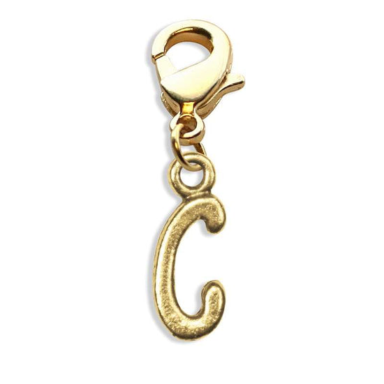 Whimsical Gifts | C Letter Charm | Antique Gold | Lobster Claw | Jewelry Accessory