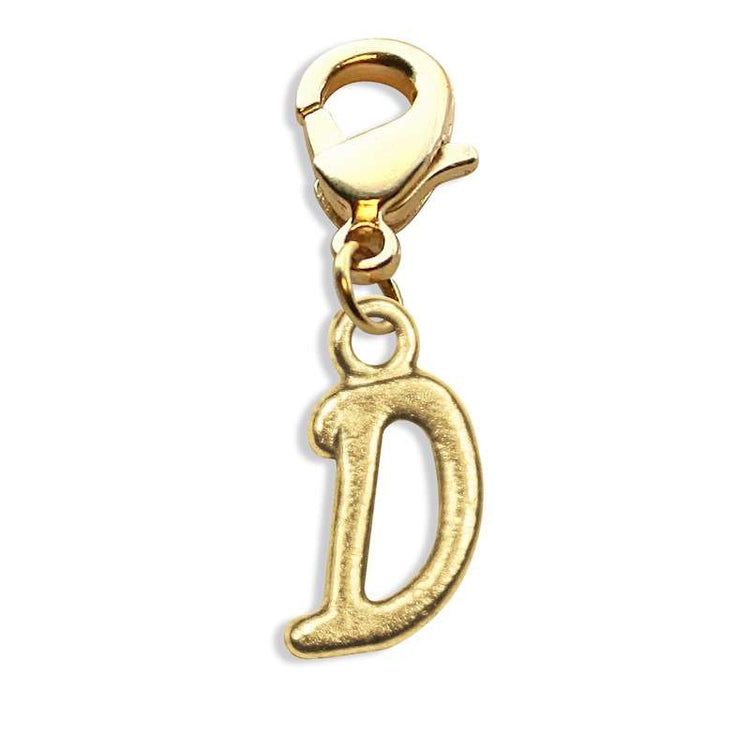 Whimsical Gifts | D Letter Charm | Antique Gold | Lobster Claw | Jewelry Accessory