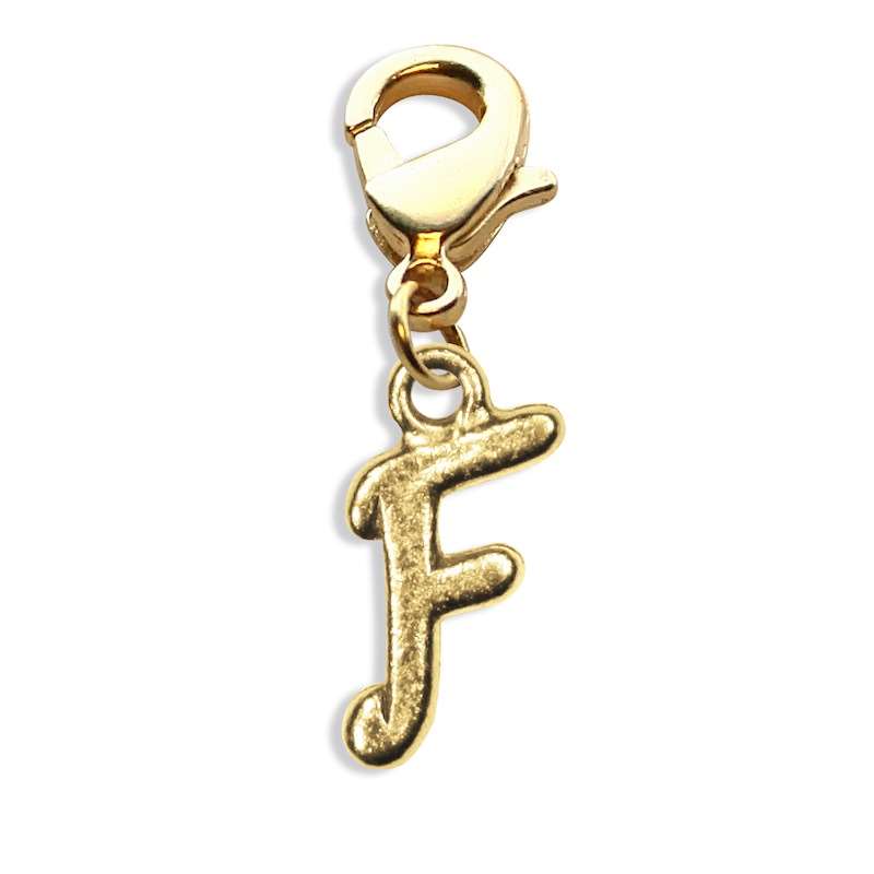 Whimsical Gifts | F Letter Charm | Antique Gold | Lobster Claw | Jewelry Accessory