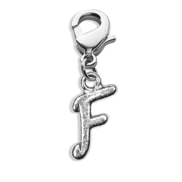 Whimsical Gifts | F Letter Charm | Antique Silver | Lobster Claw | Jewelry Accessory