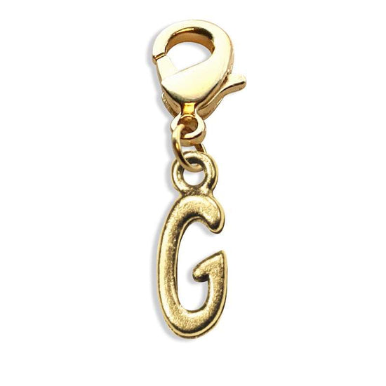 Whimsical Gifts | G Letter Charm | Antique Gold | Lobster Claw | Jewelry Accessory