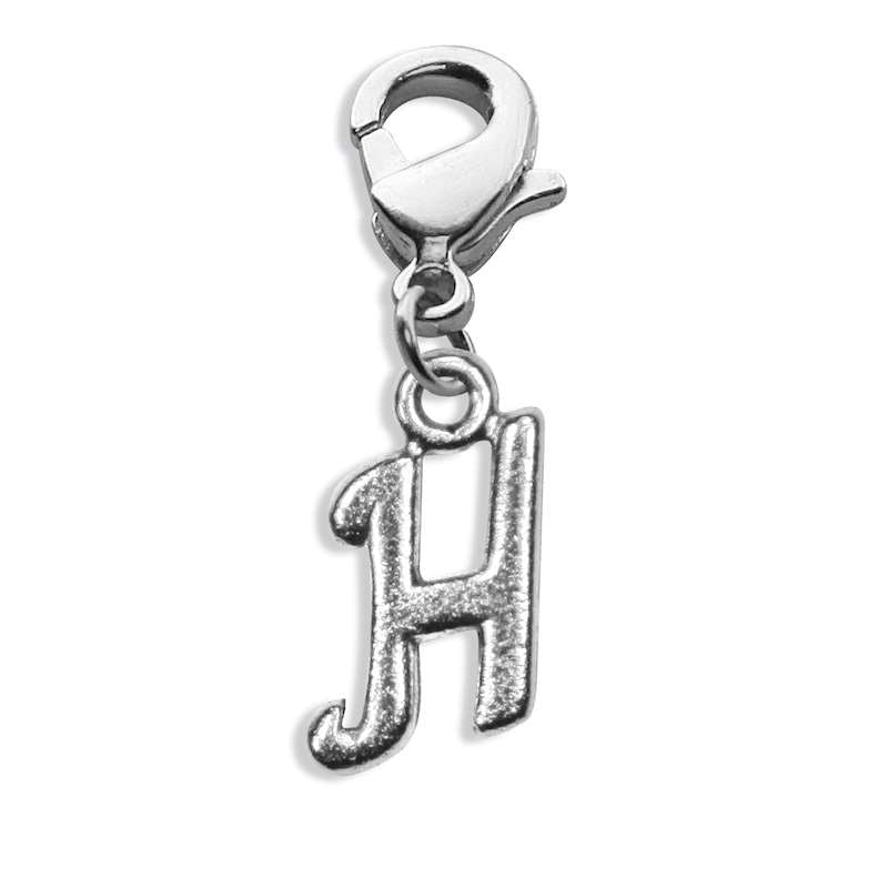 Whimsical Gifts | H Letter Charm | Antique Silver | Lobster Claw | Jewelry Accessory
