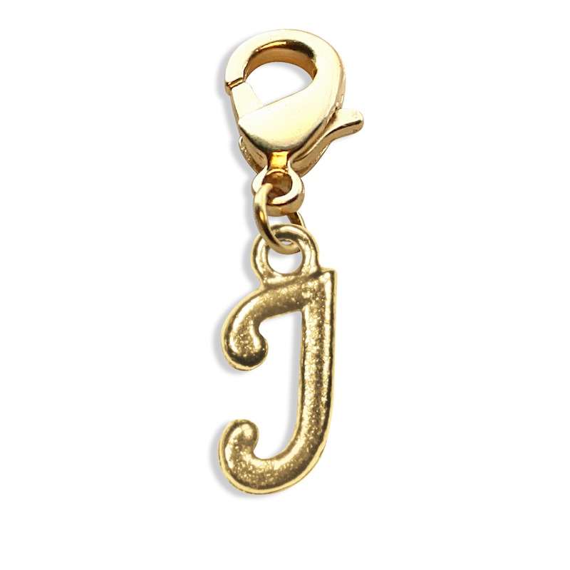 Whimsical Gifts | J Letter Charm | Antique Gold | Lobster Claw | Jewelry Accessory