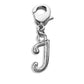 Whimsical Gifts | J Letter Charm | Antique Silver | Lobster Claw | Jewelry Accessory
