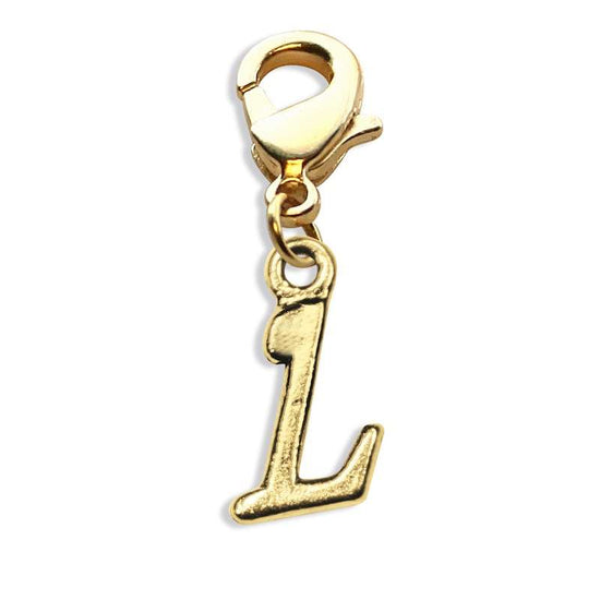 Whimsical Gifts | L Letter Charm | Antique Gold | Lobster Claw | Jewelry Accessory