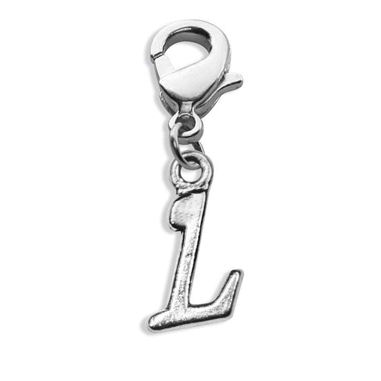 Whimsical Gifts | L Letter Charm | Antique Silver | Lobster Claw | Jewelry Accessory