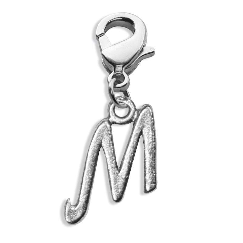 Whimsical Gifts | M Letter Charm | Antique Silver | Lobster Claw | Jewelry Accessory