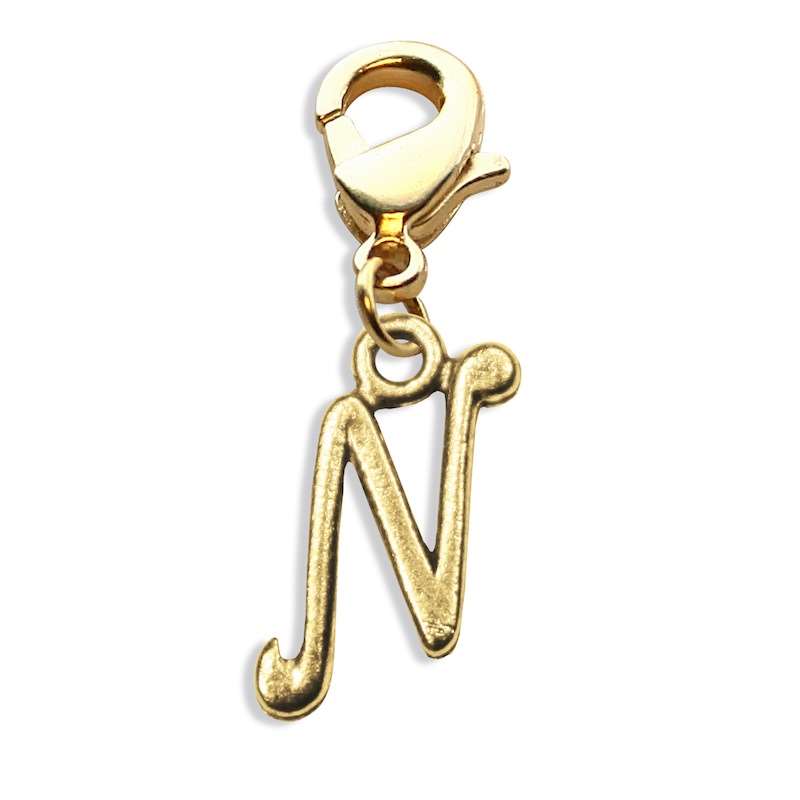 Whimsical Gifts | N Letter Charm | Antique Gold | Lobster Claw | Jewelry Accessory
